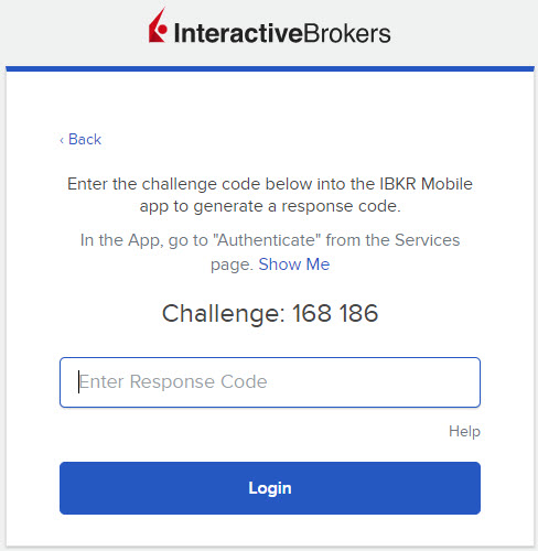 The challenge code display in the login screen. 